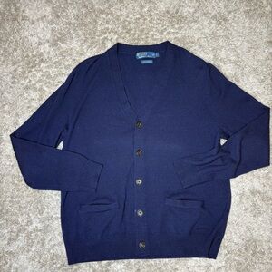 Polo by Ralph Lauren Navy Blue Cardigan v-neck